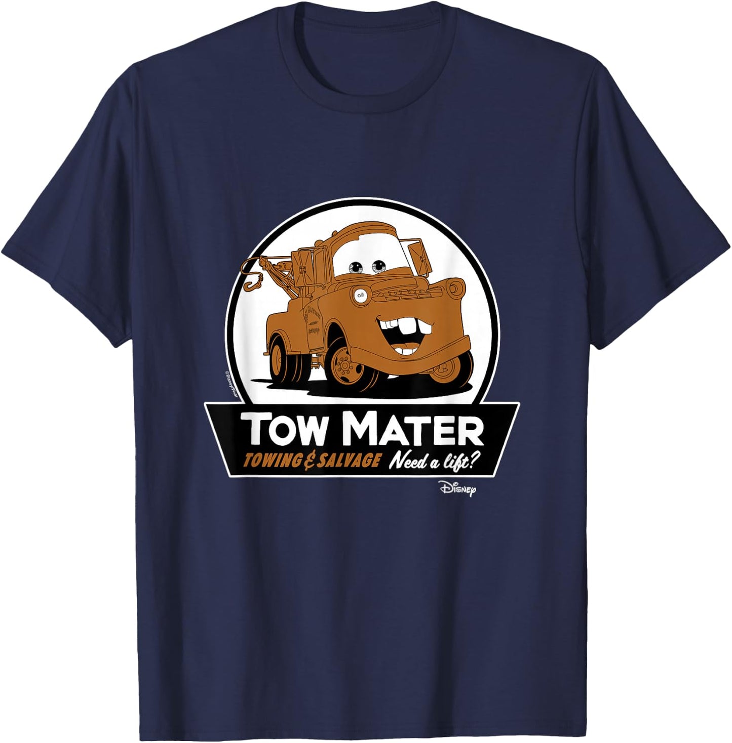 Cars - Tow Mater Towing Sign T-Shirt - T-Shirt | Navy