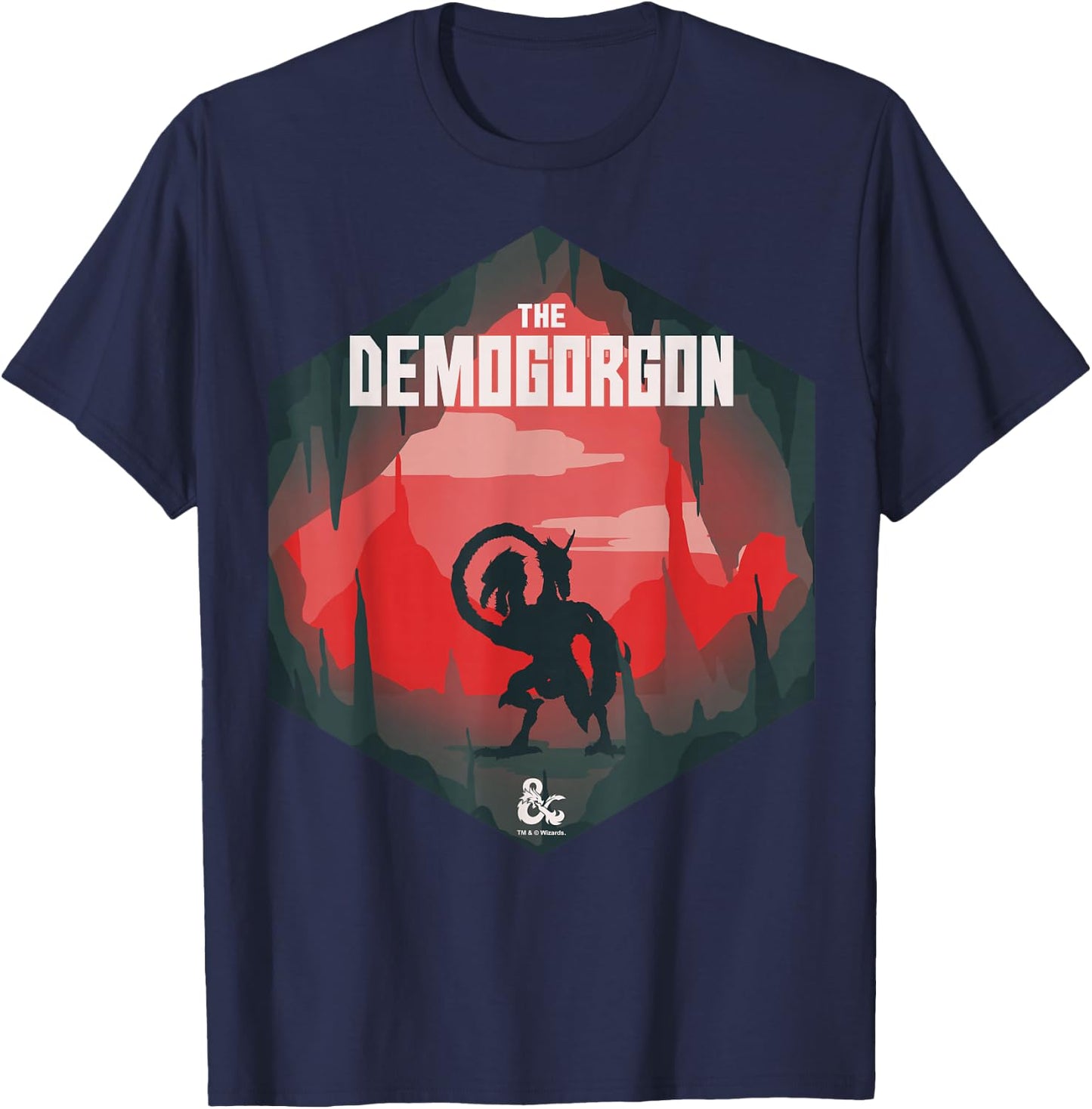 Dungeons & Dragons The Demogorgon Silhouette T-Shirt - T-Shirt | Navy