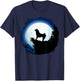 Akita dog Moon Howl In Forest Halloween T-Shirt - T-Shirt | Navy