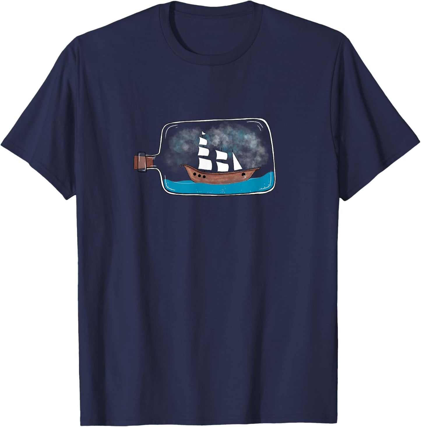 Ship in a Bottle T-Shirt - T-Shirt | Navy