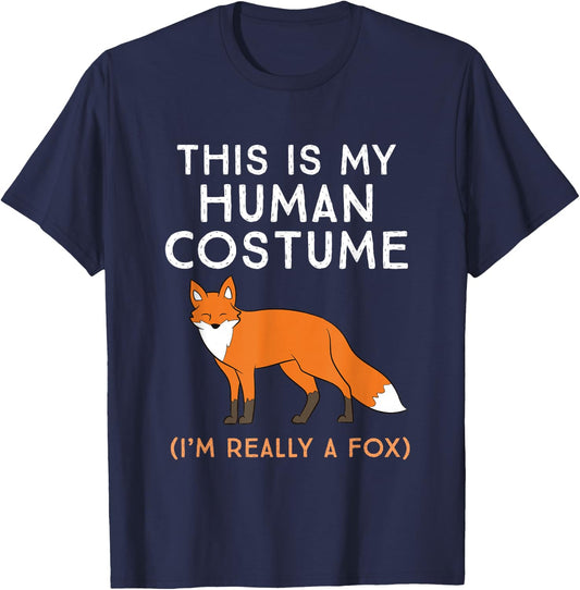 This is My Human Costume I'm Really A Fox T-Shirt - T-Shirt | Navy