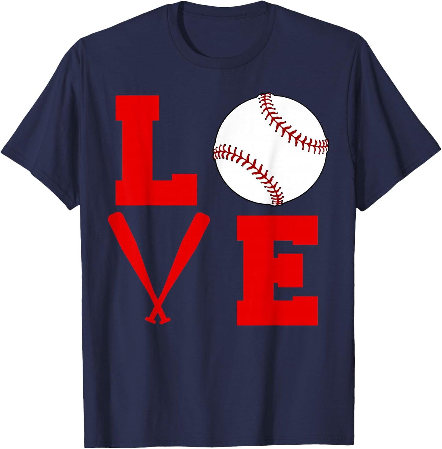 I Love Baseball T-Shirt - T-Shirt | Navy