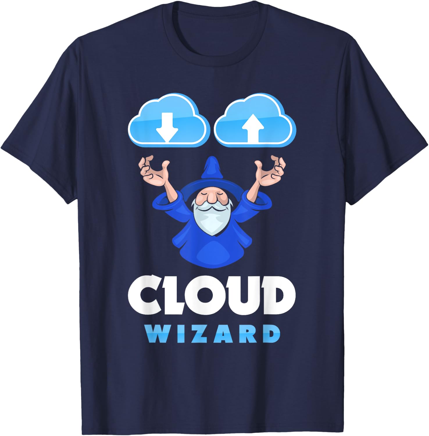 DevOps Engineer Cloud Computing Cloud Wizard Funny T-Shirt - T-Shirt | Navy