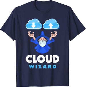 DevOps Engineer Cloud Computing Cloud Wizard Funny T-Shirt - T-Shirt | Navy