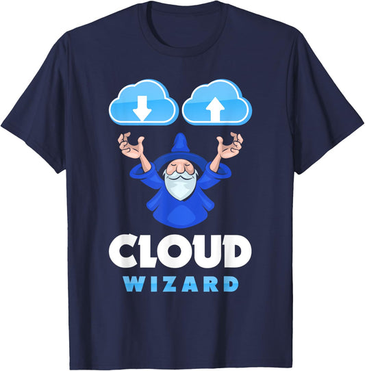 DevOps Engineer Cloud Computing Cloud Wizard Funny T-Shirt - T-Shirt | Navy