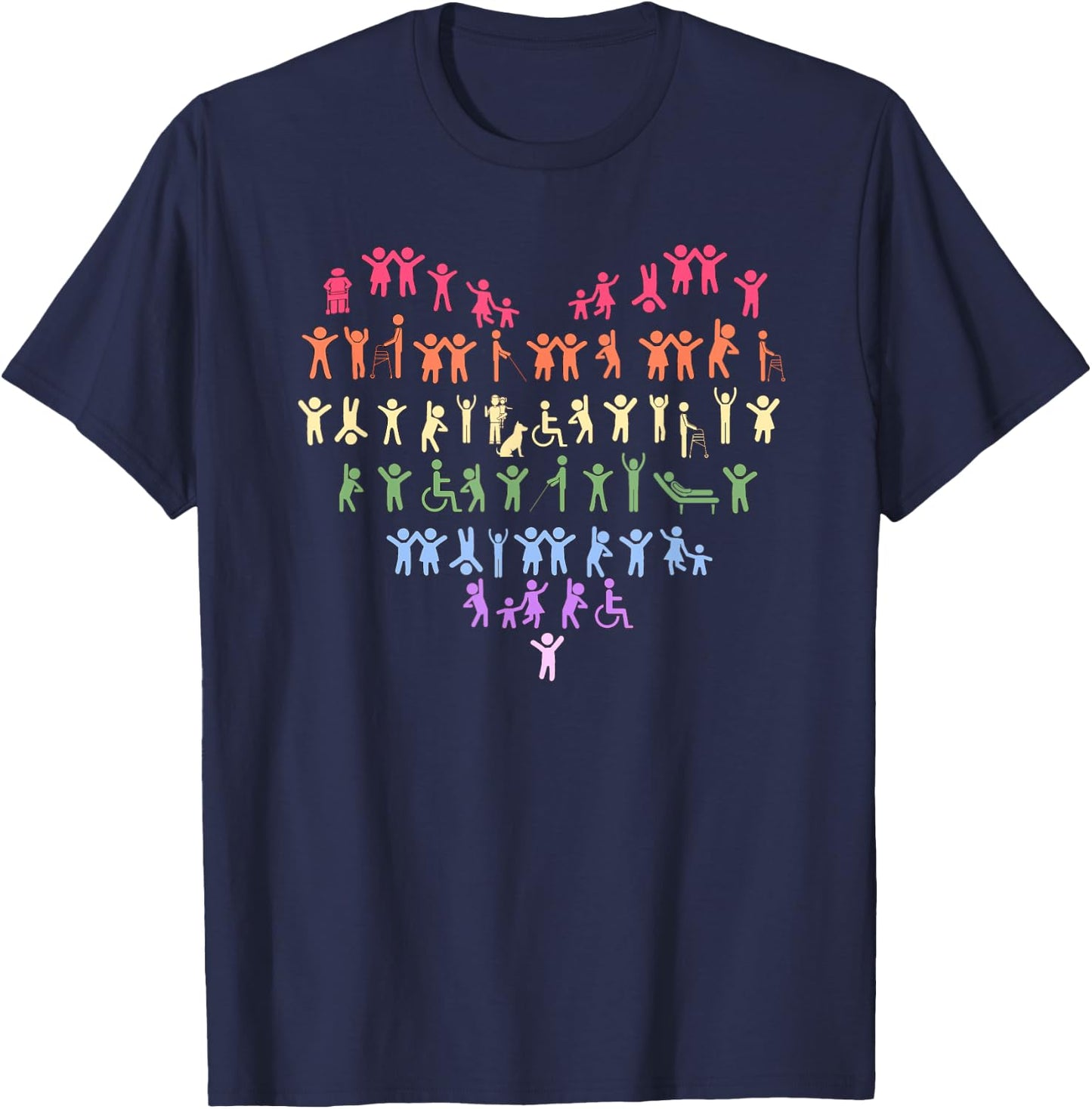 Wheelchair, Quadriplegic, Paraplegic, Disability, Handicap T-Shirt - T-Shirt | Navy