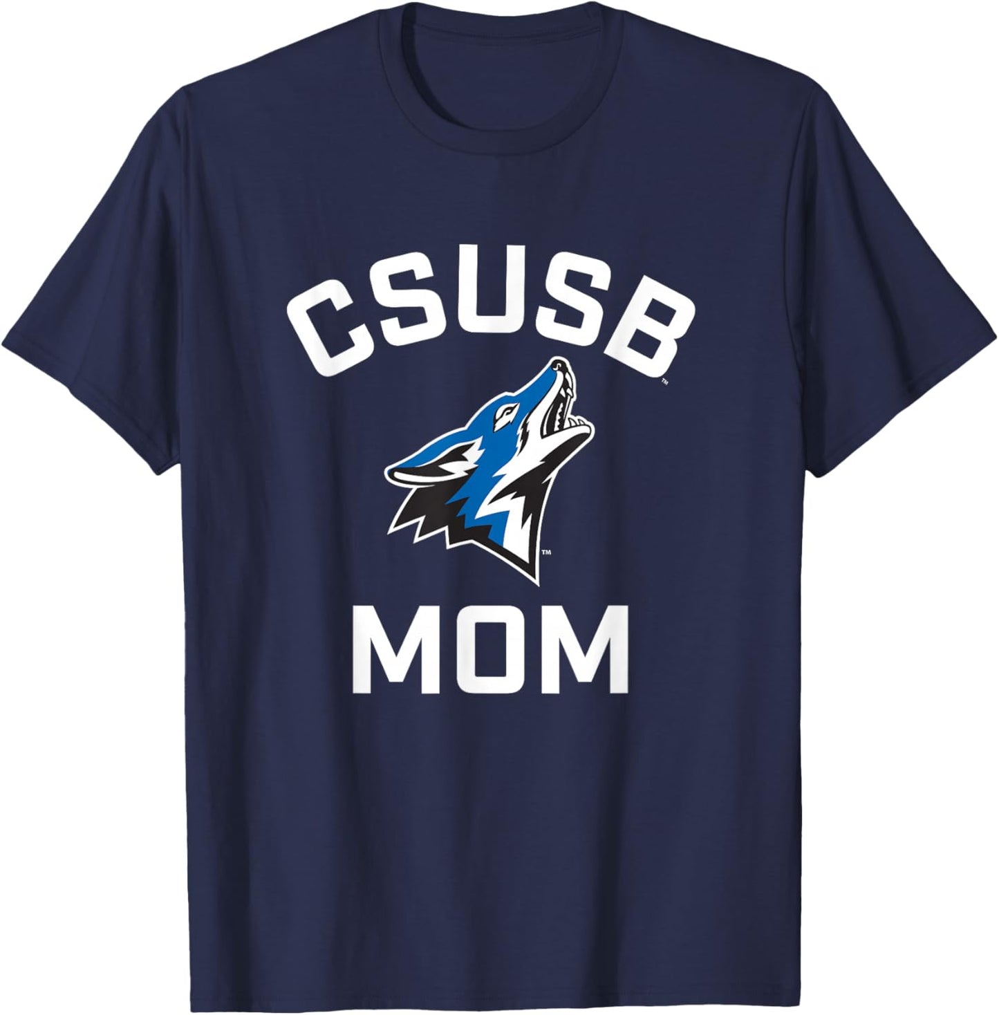 Cal State San Bernardino CSUSB Coyotes Arched Mom T-Shirt - T-Shirt | Navy