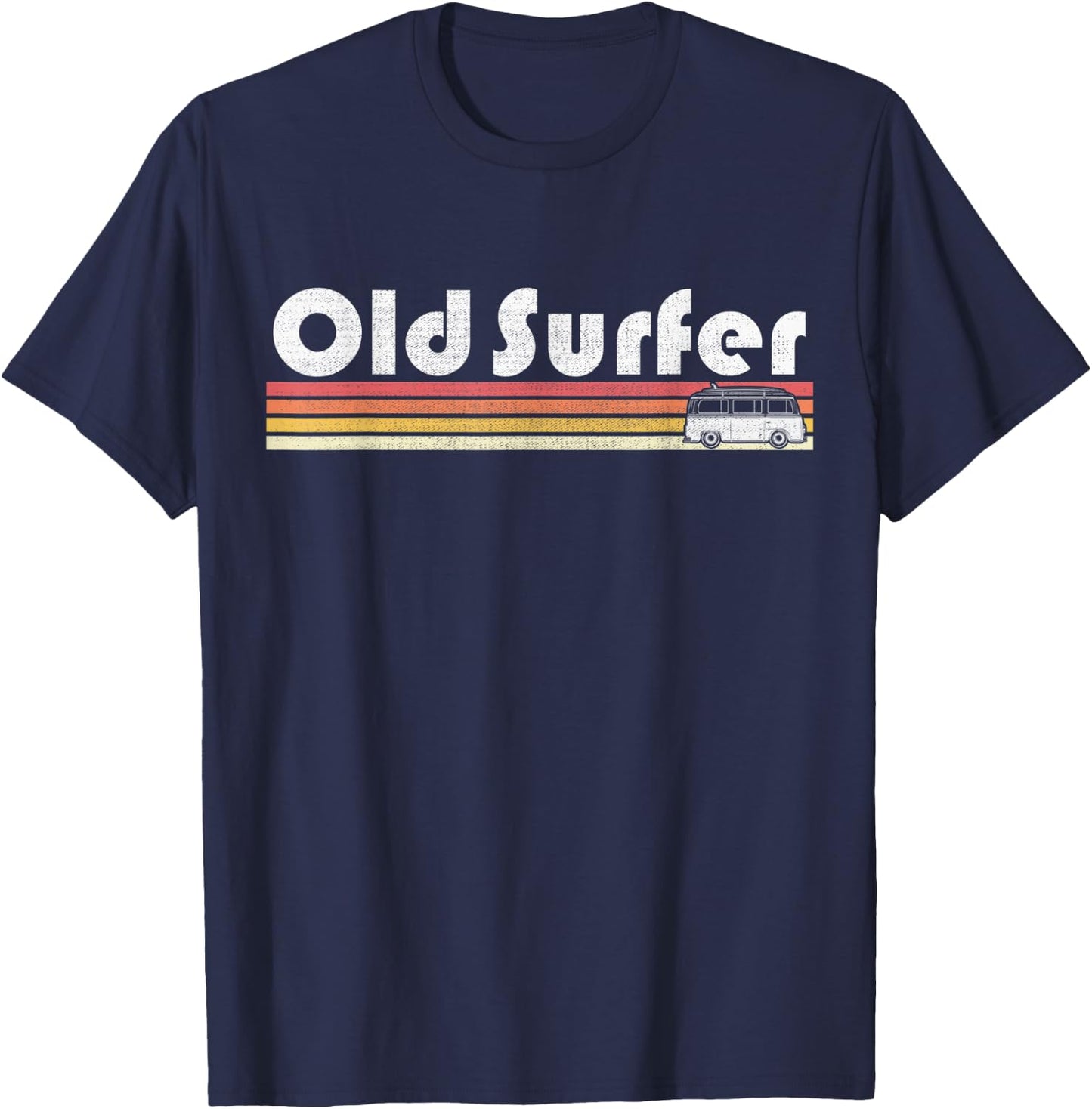 Old Surfer Surfing Beach Retro Style Vintage Grandpa Dad Women Kids T-Shirt - T-Shirt | Navy