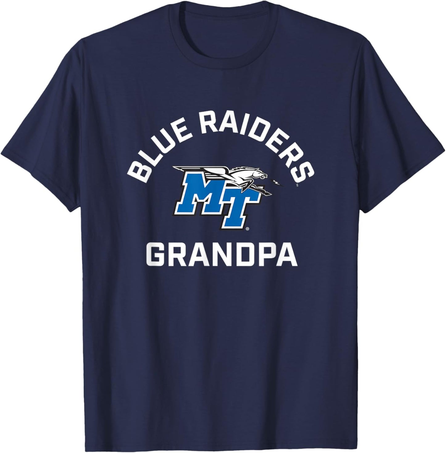 Middle Tennessee MTSU Blue Raiders Arched Grandpa T-Shirt - T-Shirt | Navy