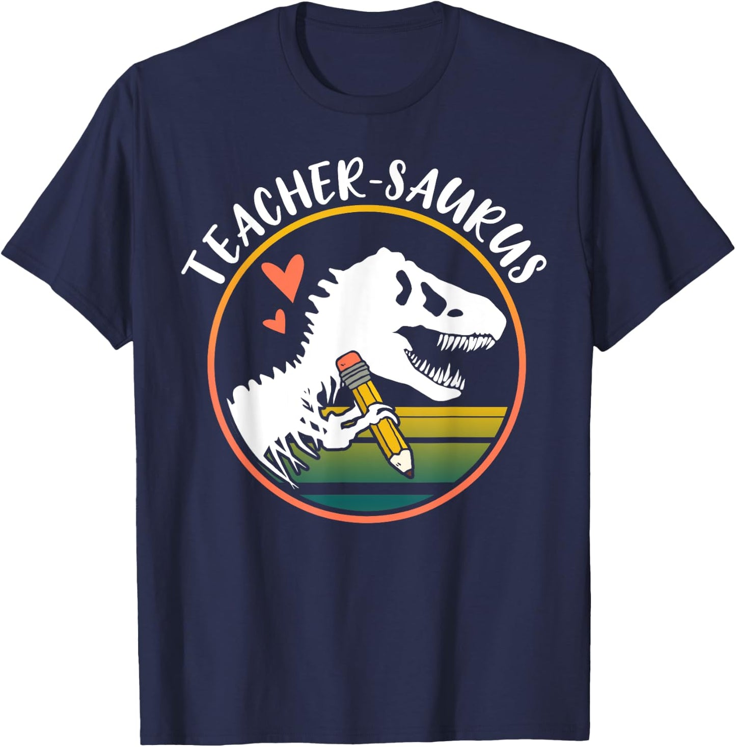 Teacher-saurus Funny Dinosaur Teacher design T-Rex design Men Women T-Shirt - T-Shirt | Navy