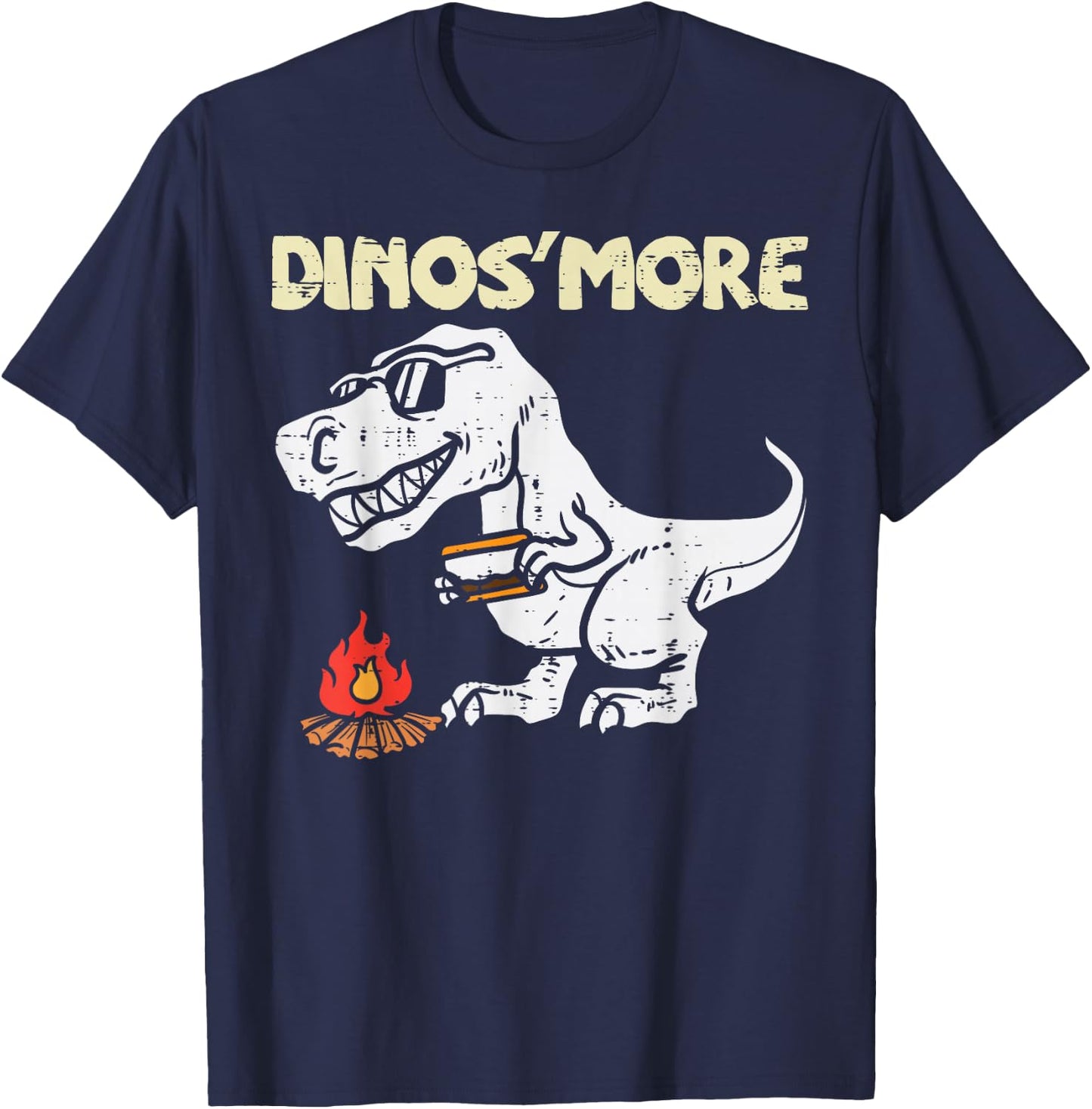 Dino smore Funny Camping Trex Dinosaur Camper Kids Boys T-Shirt - T-Shirt | Navy