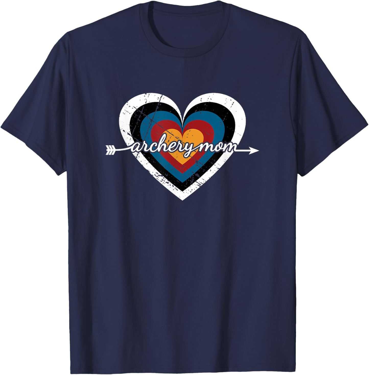 Archery Mom Target Heart - USA Archery T-Shirt - T-Shirt | Navy