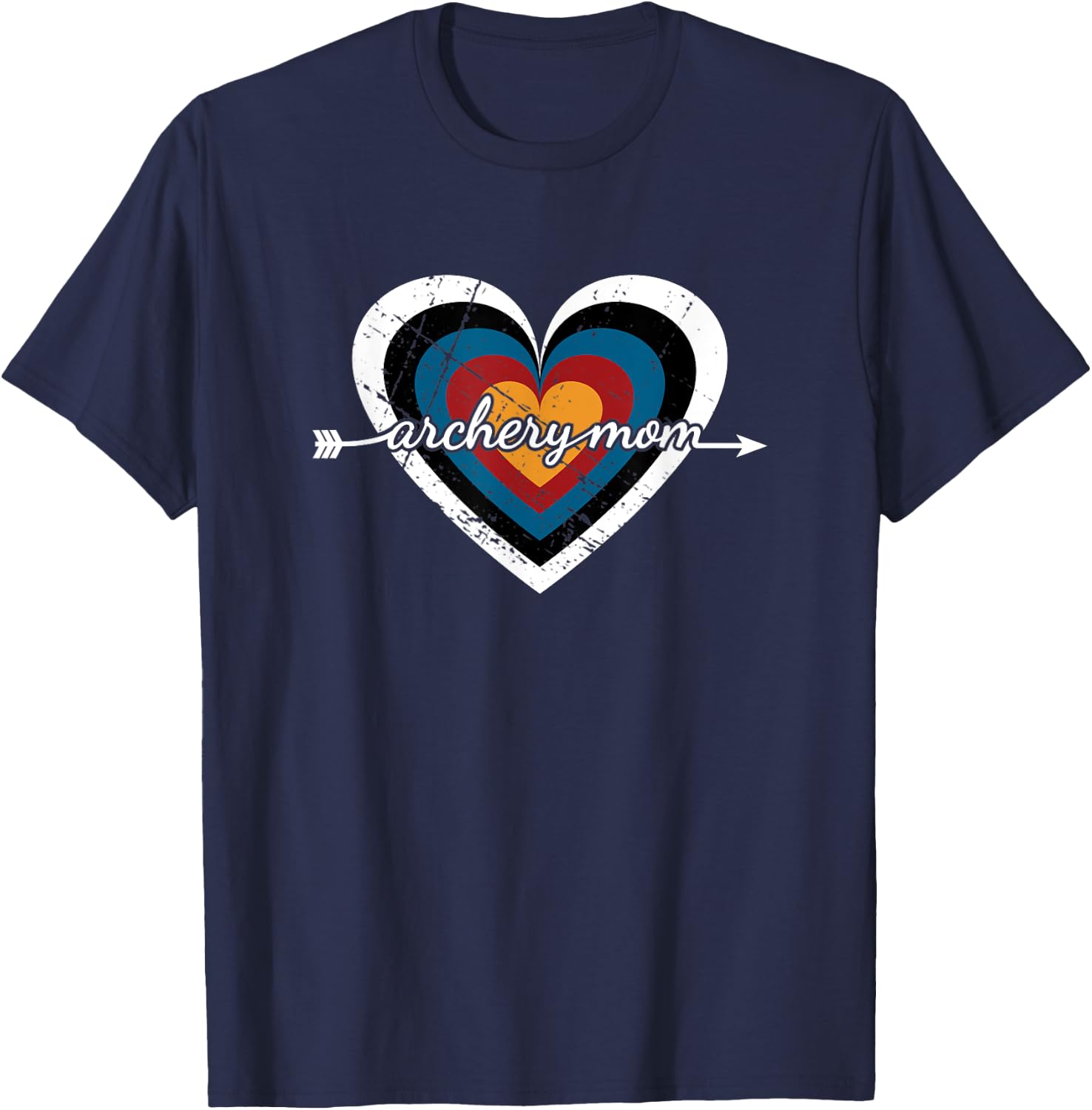 Archery Mom Target Heart - USA Archery T-Shirt - T-Shirt | Navy