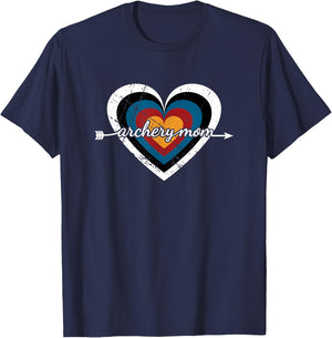 Archery Mom Target Heart - USA Archery T-Shirt - T-Shirt | Navy