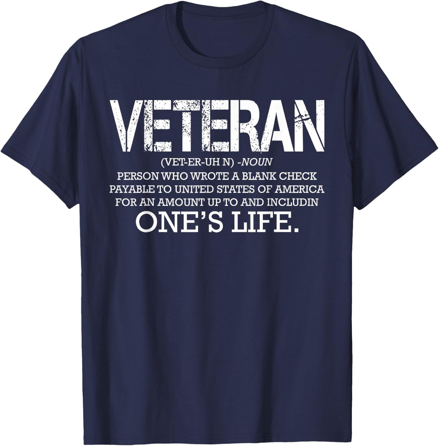 Veteran Definition Meaning Army Soldier Cool Military Gifts T-Shirt - T-Shirt | Navy