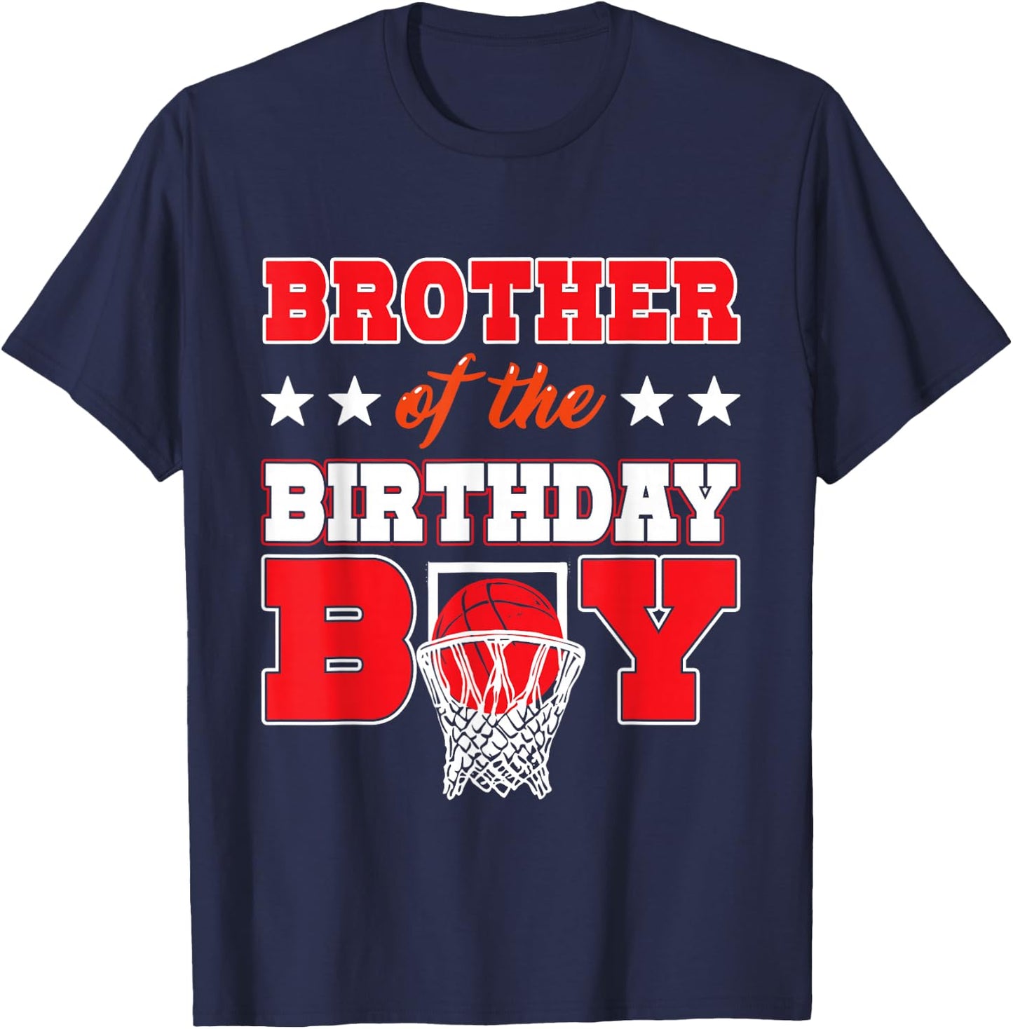 Basketball Party Brother of the Birthday Boy Baller Family T-Shirt - T-Shirt | Navy
