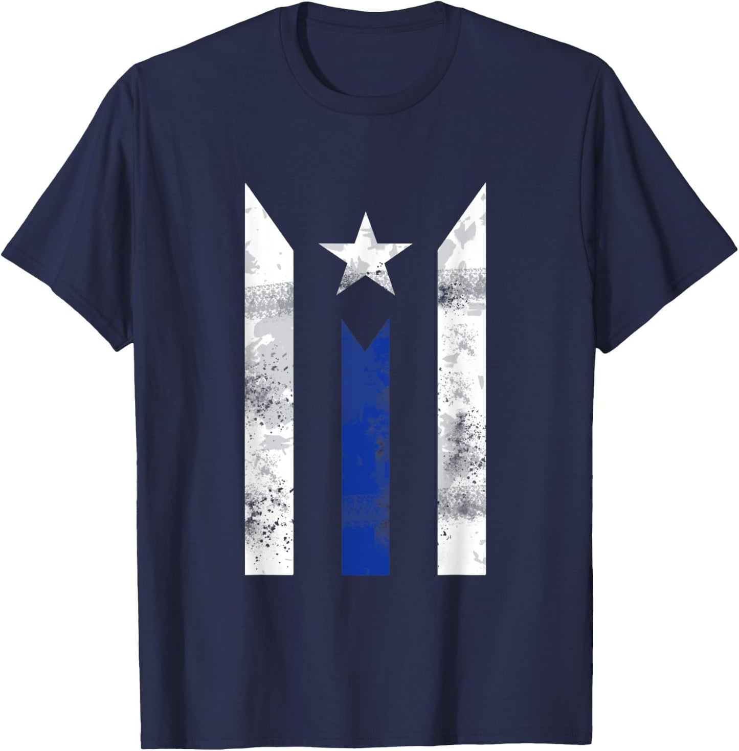 Thin Blue Line Puerto Rican Police Puerto Rico Flag Gift T-Shirt - T-Shirt | Navy
