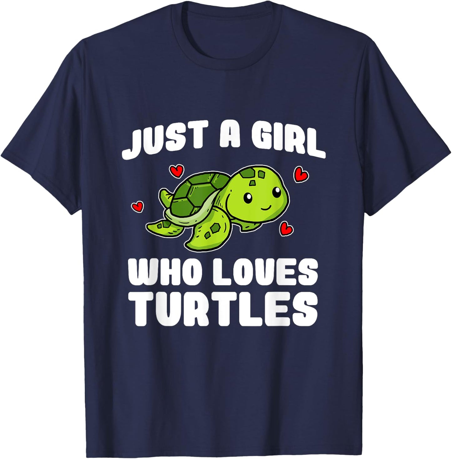 Just A Girl Who Loves Turtles Funny Turtle Costume T-Shirt - T-Shirt | Navy