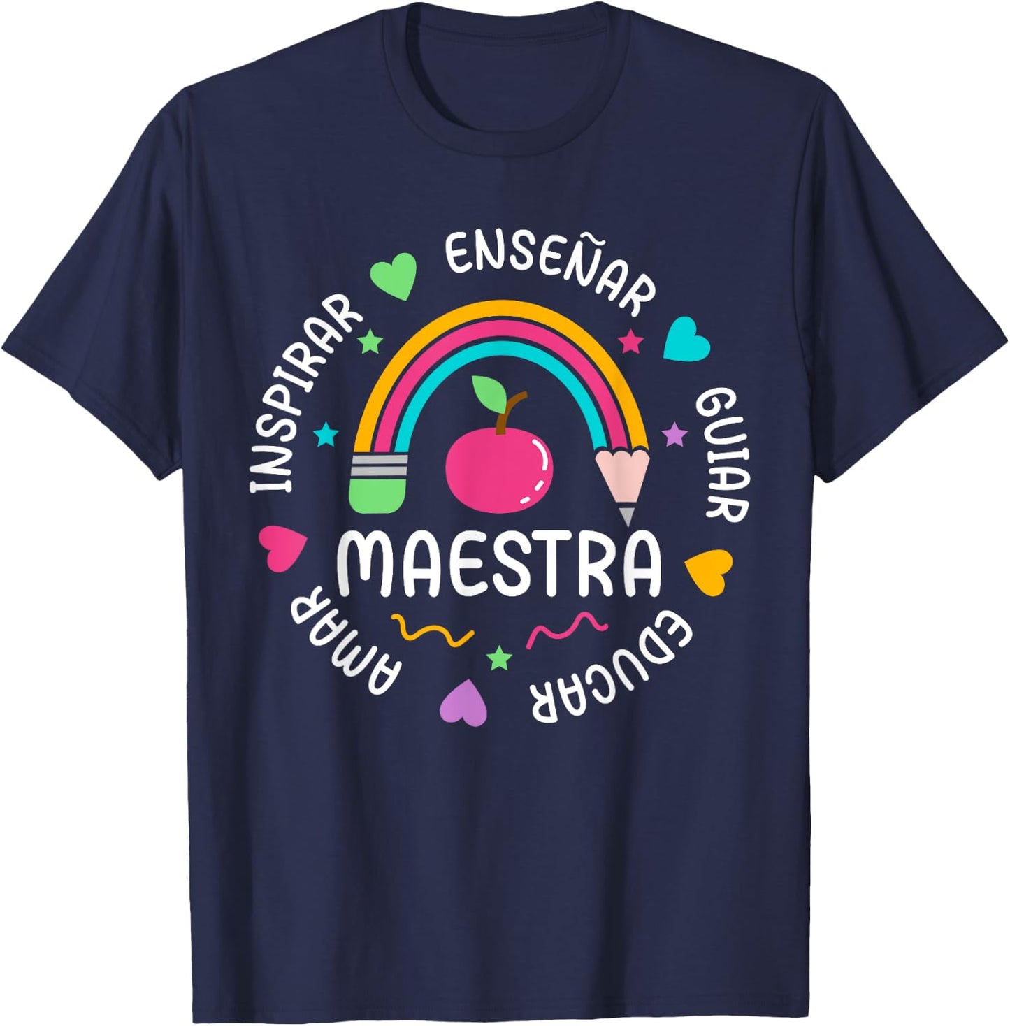 Maestra De Español Appreciation Spanish Teacher T-Shirt - T-Shirt | Navy
