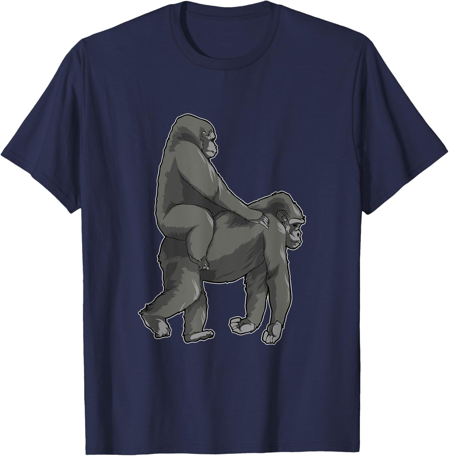 Ride Wife Gorilla Meme Funny Monkey Memes T-Shirt - T-Shirt | Navy