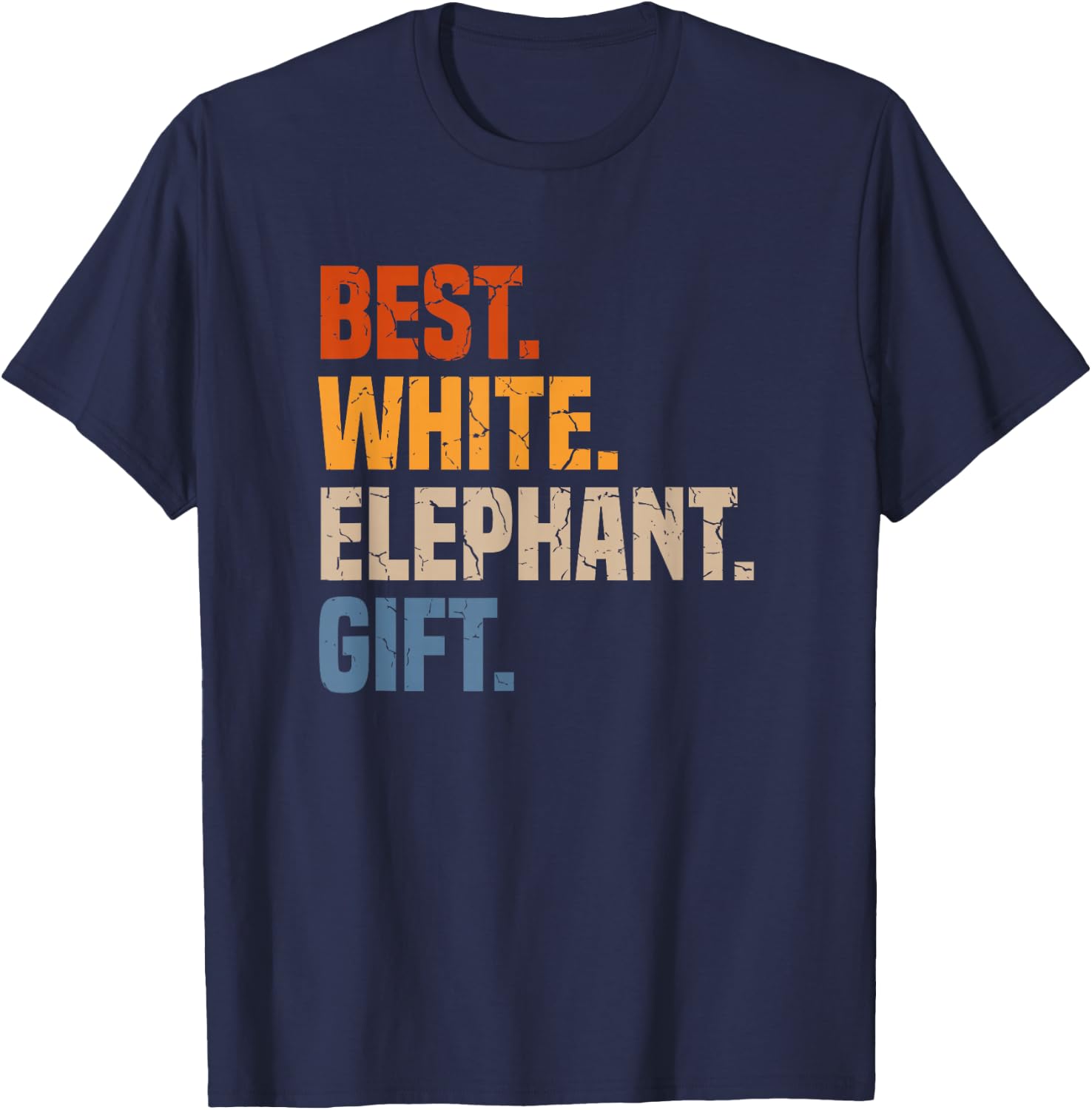 Retro Best White Elephant Gift White Elephant Gift Exchange T-Shirt - T-Shirt | Navy