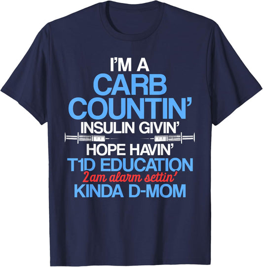 Type 1 Diabetes Awareness Mom T1D Warrior Survivor T-Shirt - T-Shirt | Navy