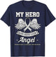 My Hero Is Now My Angel Parkinson's Gray Depression Dementia T-Shirt - T-Shirt | Navy