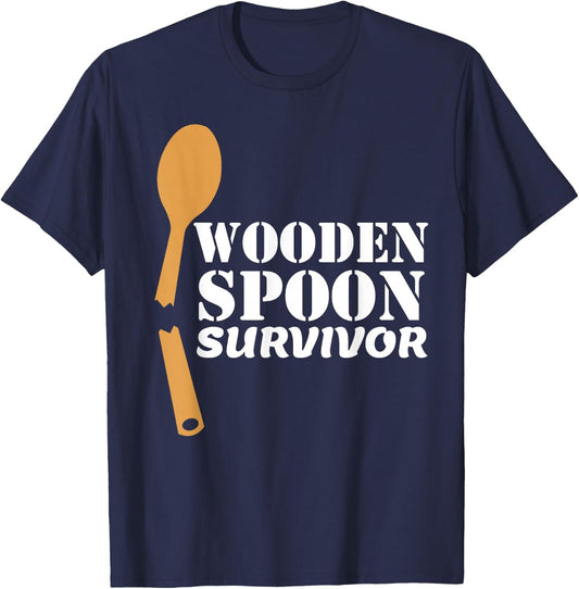 90s Wooden Spoon Survivor Funny Nostalgic Italian Joke T-Shirt - T-Shirt | Navy