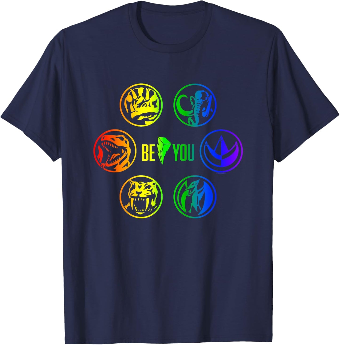 Power Rangers Be You Rainbow Ranger Emblem Coins T-Shirt - T-Shirt | Navy