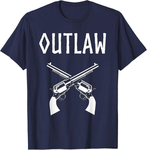 Outlaw Wild West Gunslinger T-Shirt - T-Shirt | Navy
