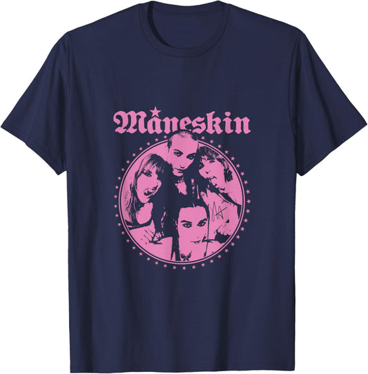 Måneskin Pink Fisheye T-Shirt - T-Shirt | Navy