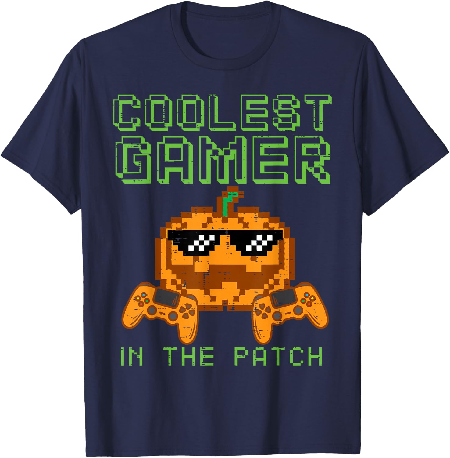Halloween Coolest Gamer Patch Gaming Costume Men Boys Kids T-Shirt - T-Shirt | Navy