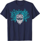 Sugar Skull with Wicked Crazy Hair T-Shirt - T-Shirt | Navy