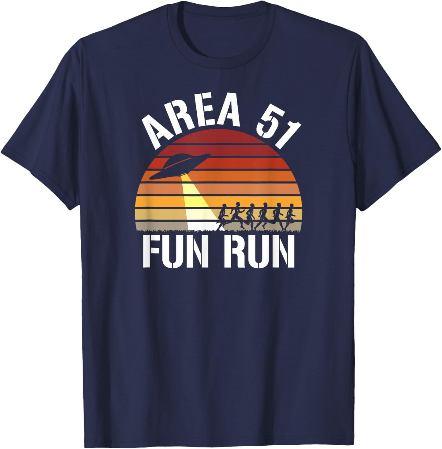 Area 51 Fun Run I Aliens UFO Roswell Alien T-Shirt - T-Shirt | Navy