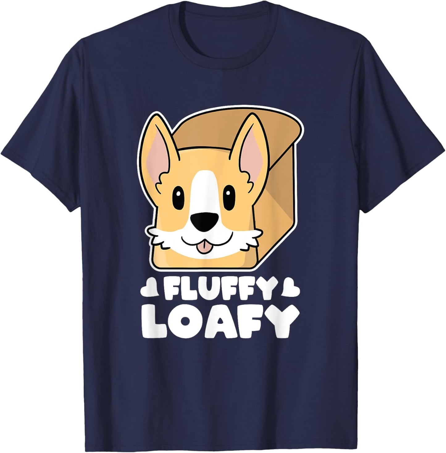 Pembroke Welsh Corgi Butt Bread Fluffy Loafy Kawaii Corgi T-Shirt - T-Shirt | Navy