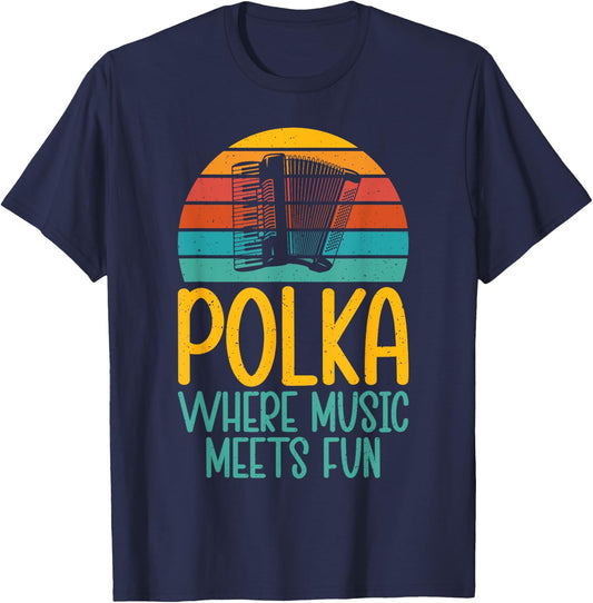 Polka where Music meets Fun Polish Polka T-Shirt - T-Shirt | Navy