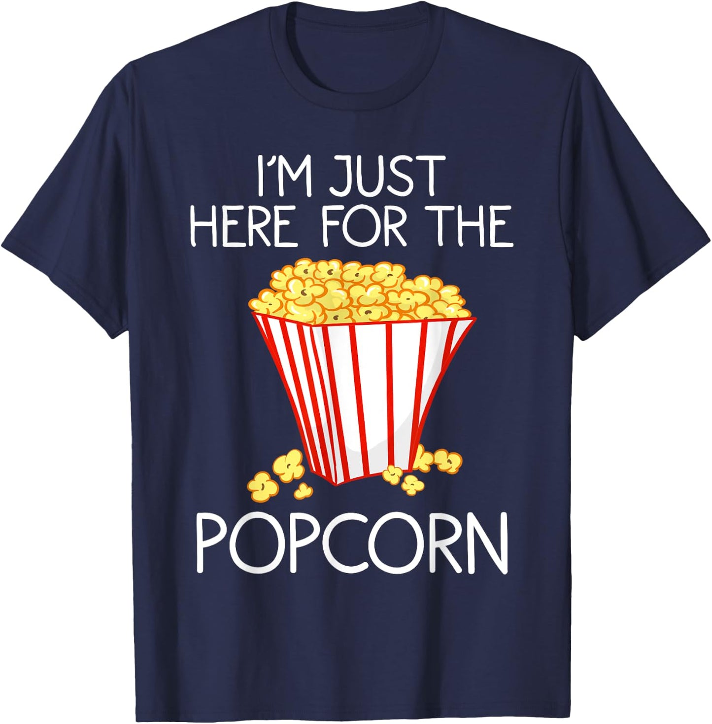 Funny Popcorn Movie Novelty Gift | Cute Snack Fan Boys Girls T-Shirt - T-Shirt | Navy
