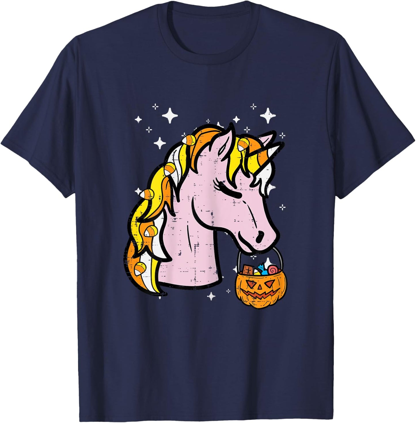 Halloween Unicorn Trick Or Treat Costume Girls Kids Youth T-Shirt - T-Shirt | Navy