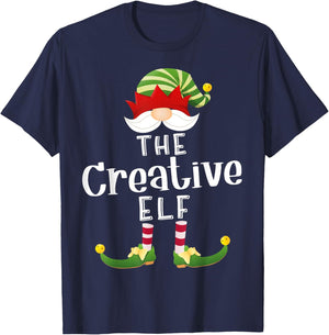 Creative Elf Group Christmas Funny Pajama Party T-Shirt - T-Shirt | Navy