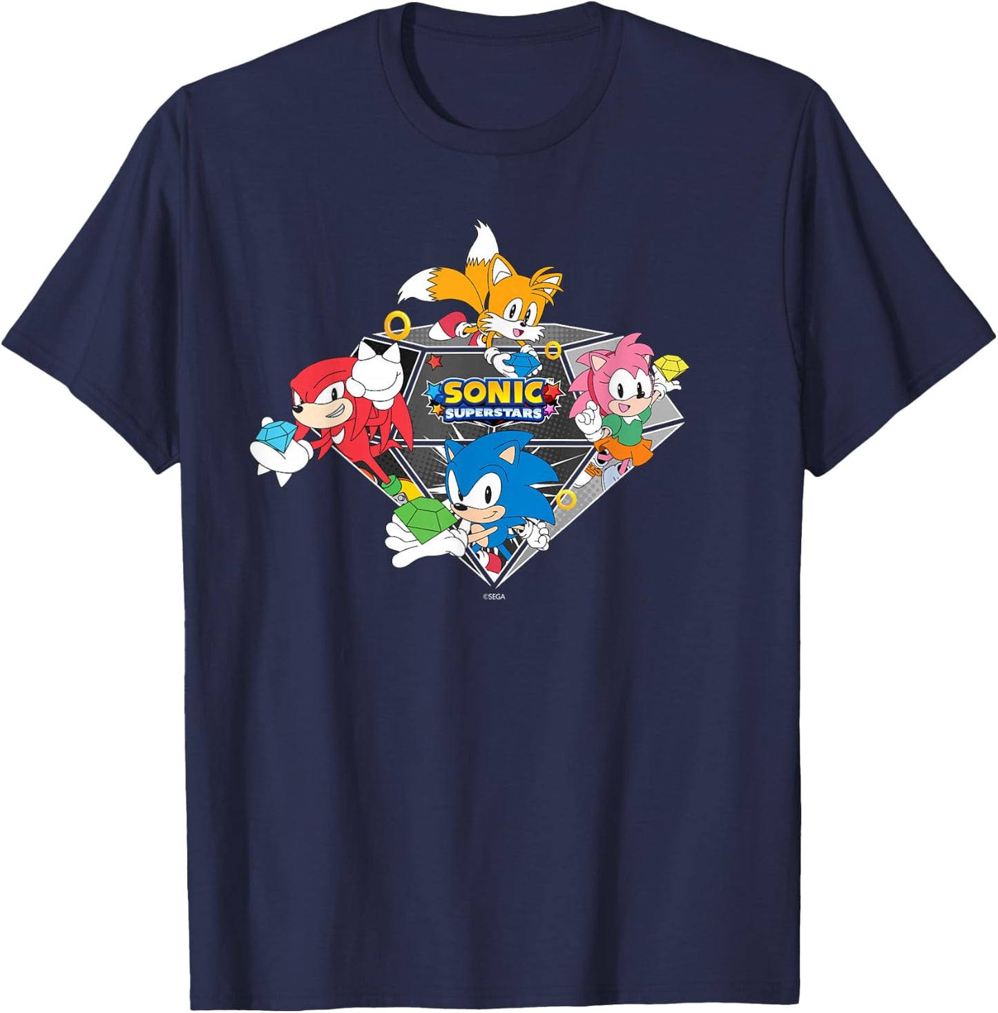Sonic The Hedgehog, Sonic Superstars - Emerald Club T-Shirt - T-Shirt | Navy