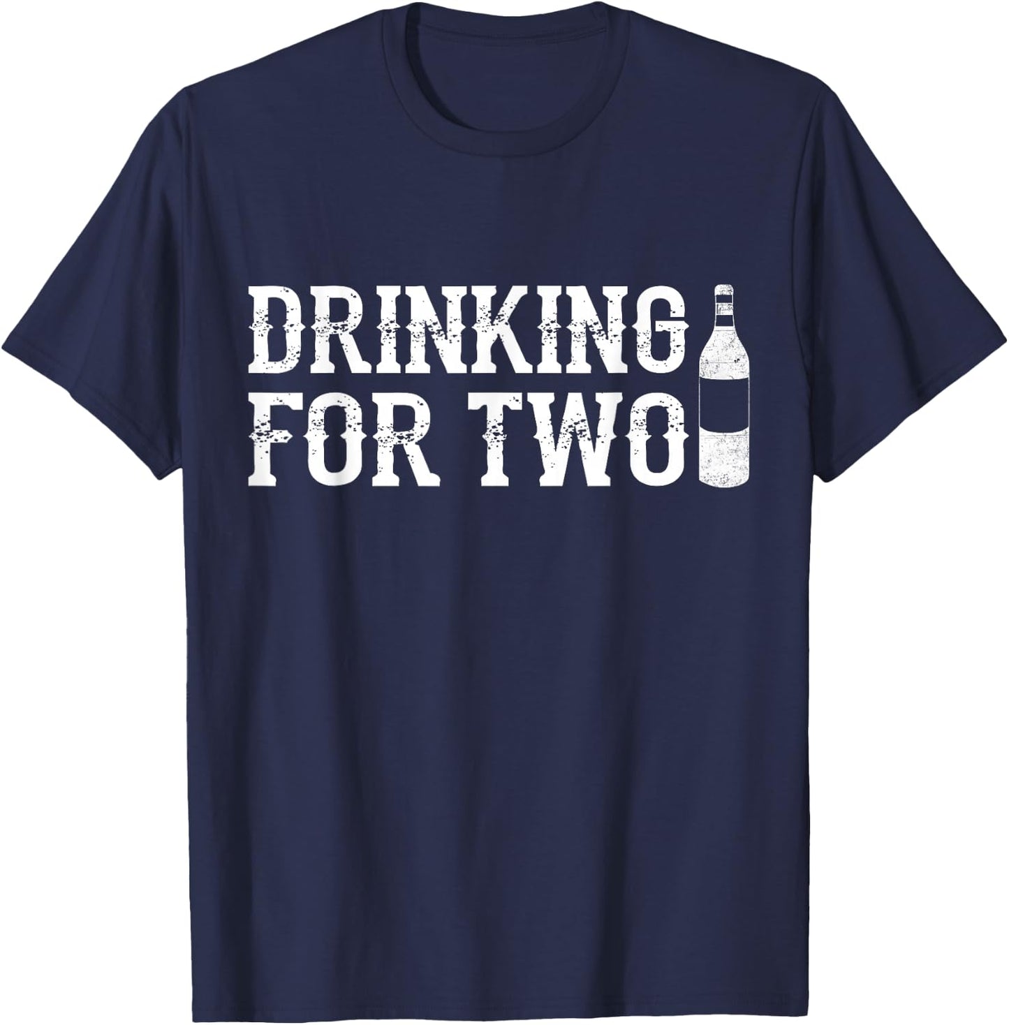 Drinking For Two Beer Lovers Fat Mans Funny T-Shirt - T-Shirt | Navy
