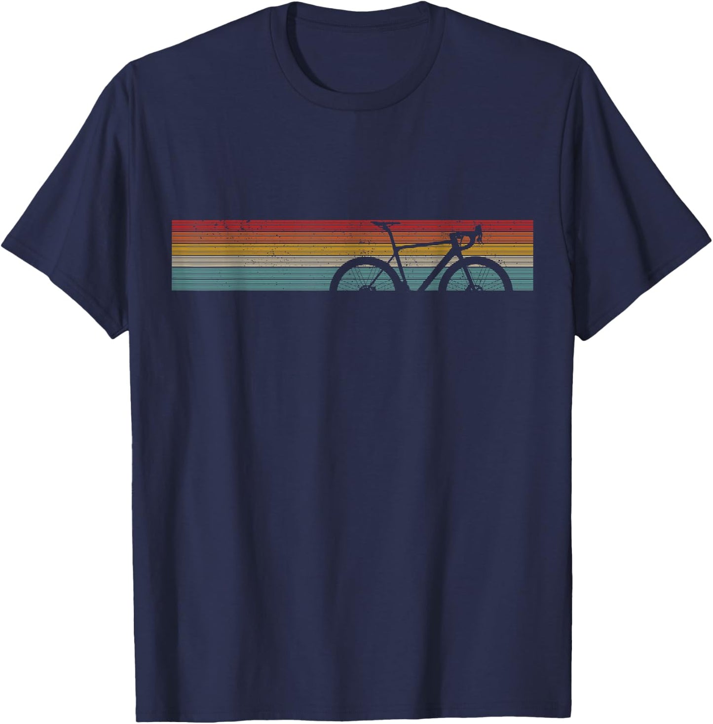 Vintage Road Bike Fixie Bicycle Road Cyclist Retro Cycling T-Shirt - T-Shirt | Navy
