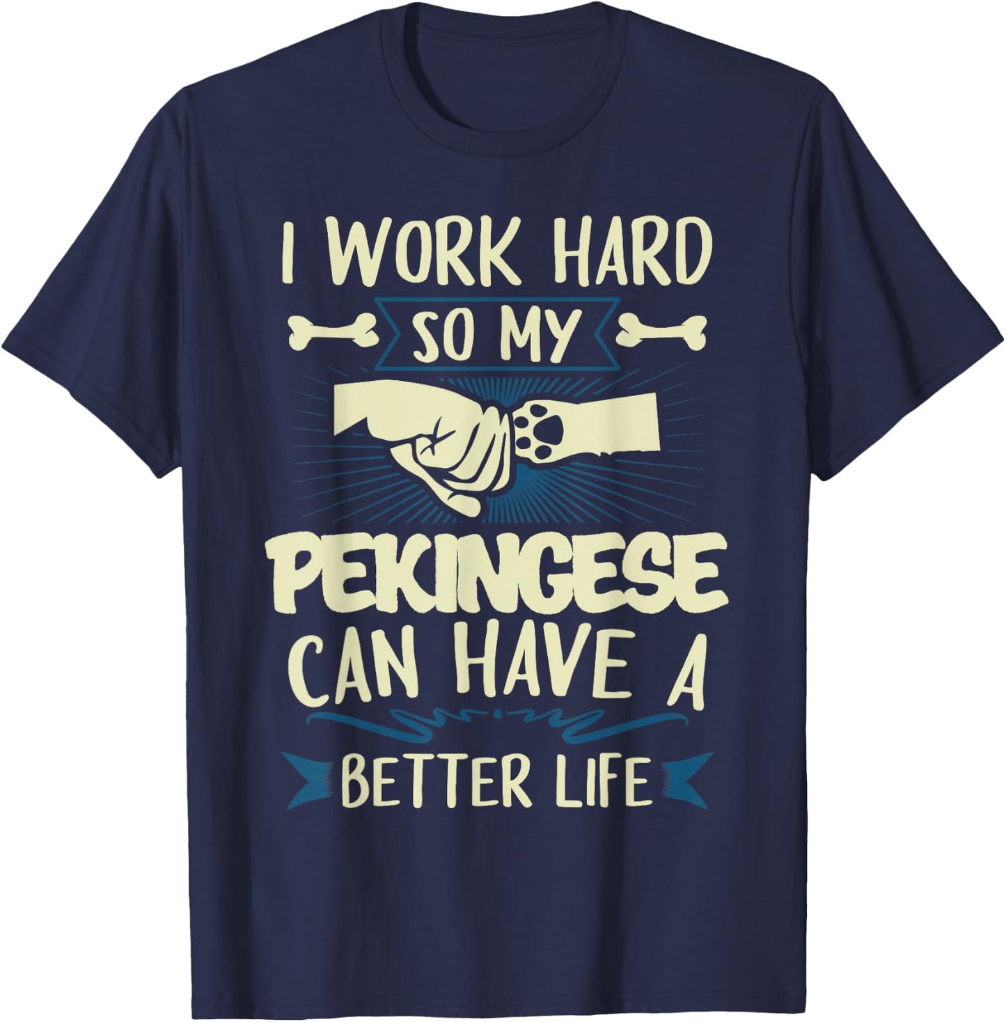 Pekingese Shirt Men Women Dog Mom Dog Lover T-Shirt - T-Shirt | Navy