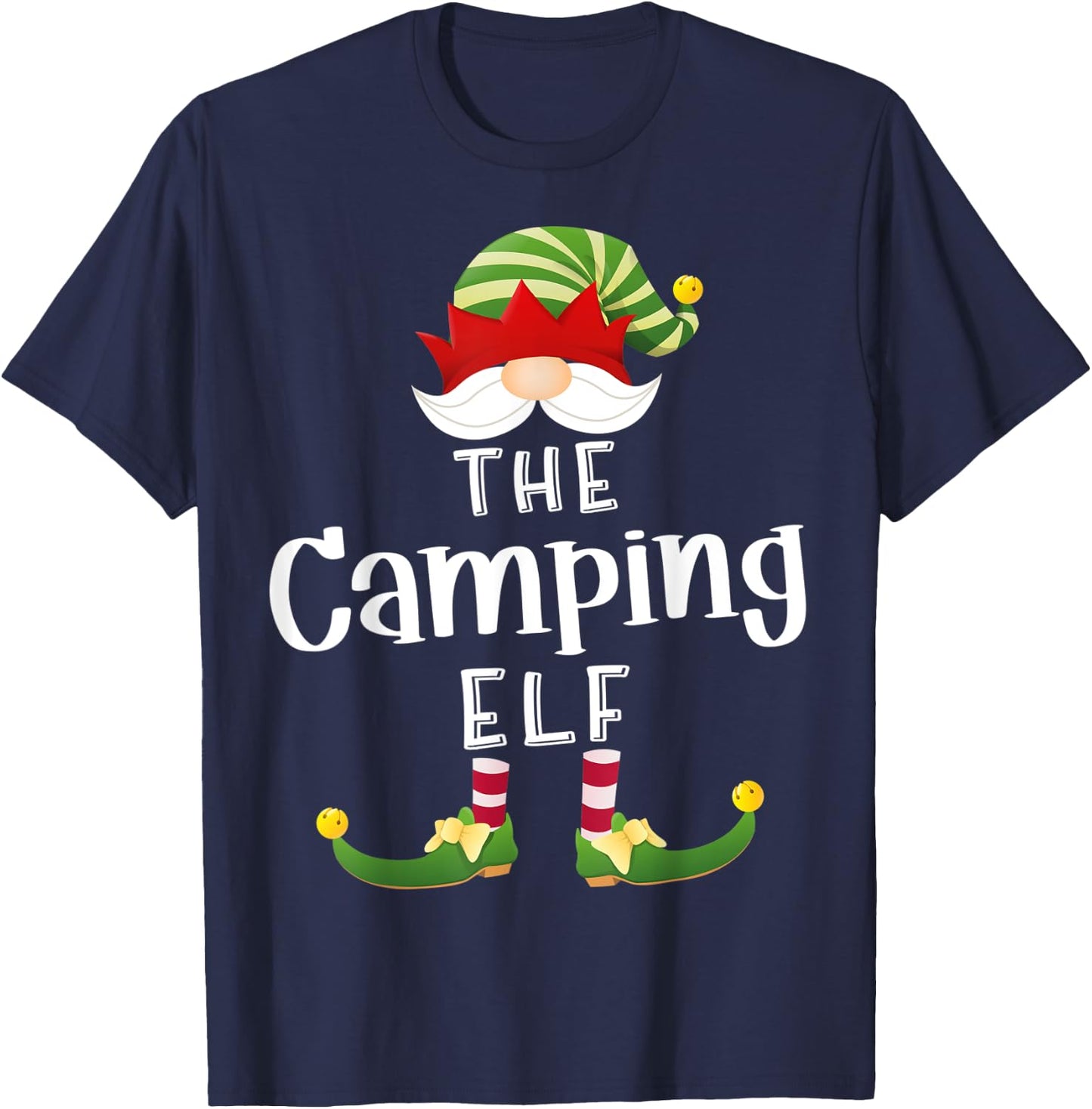 Camping Elf Group Christmas Funny Pajama Party T-Shirt - T-Shirt | Navy