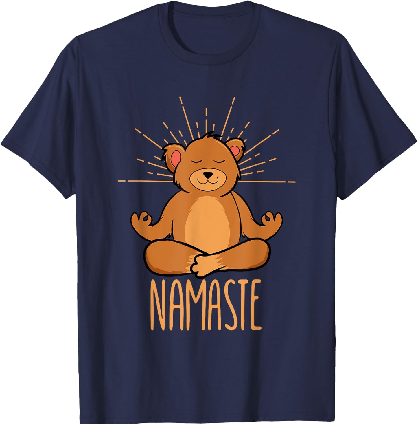 Funny Namaste Bear Meditation Yoga Pose Cute Bear Lover T-Shirt - T-Shirt | Navy