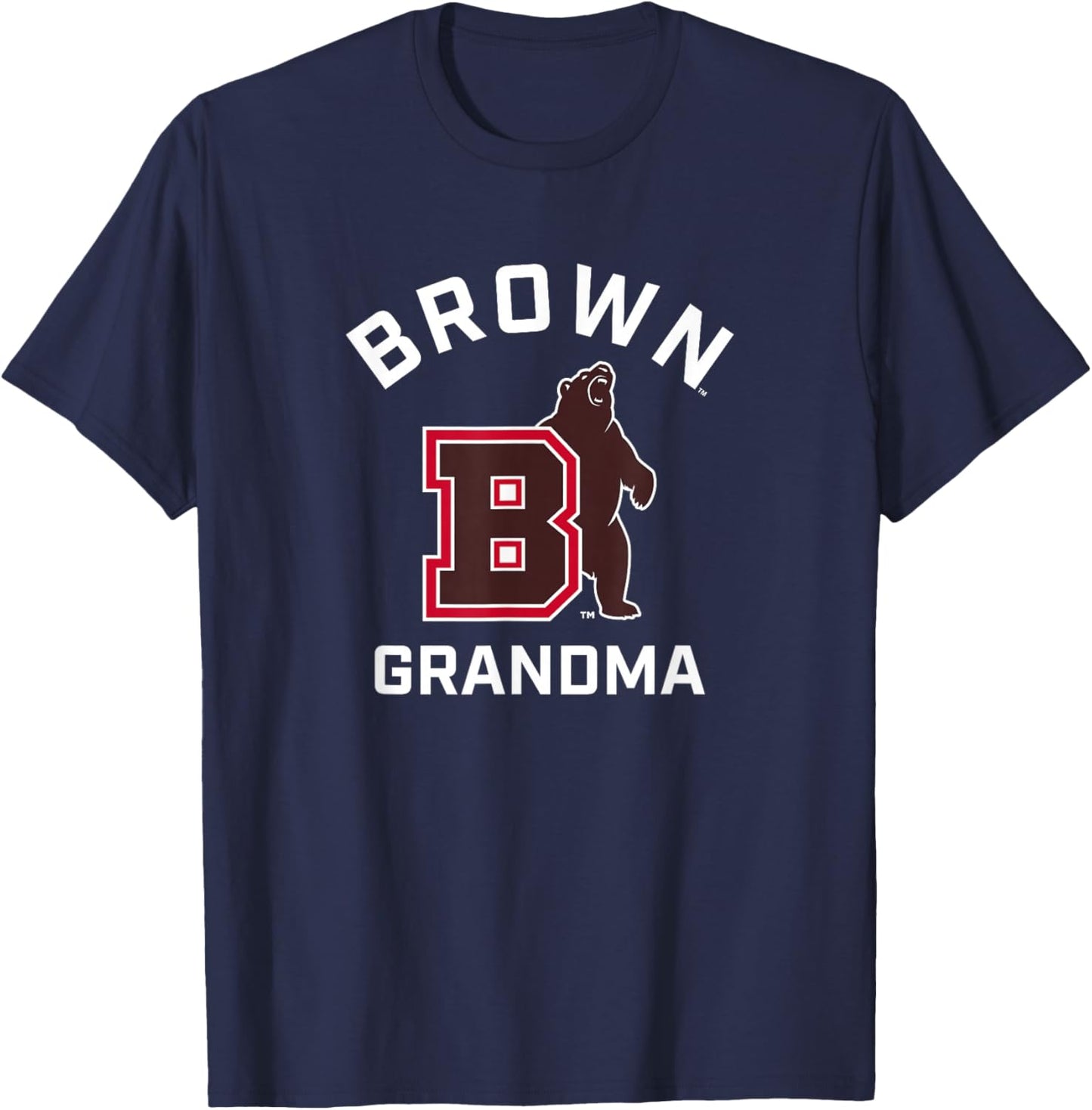 Brown University Bears Arched Grandma T-Shirt - T-Shirt | Navy