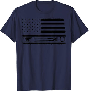 Funny Farrier Gift Cool Farrier Tools American Flag T-Shirt - T-Shirt | Navy