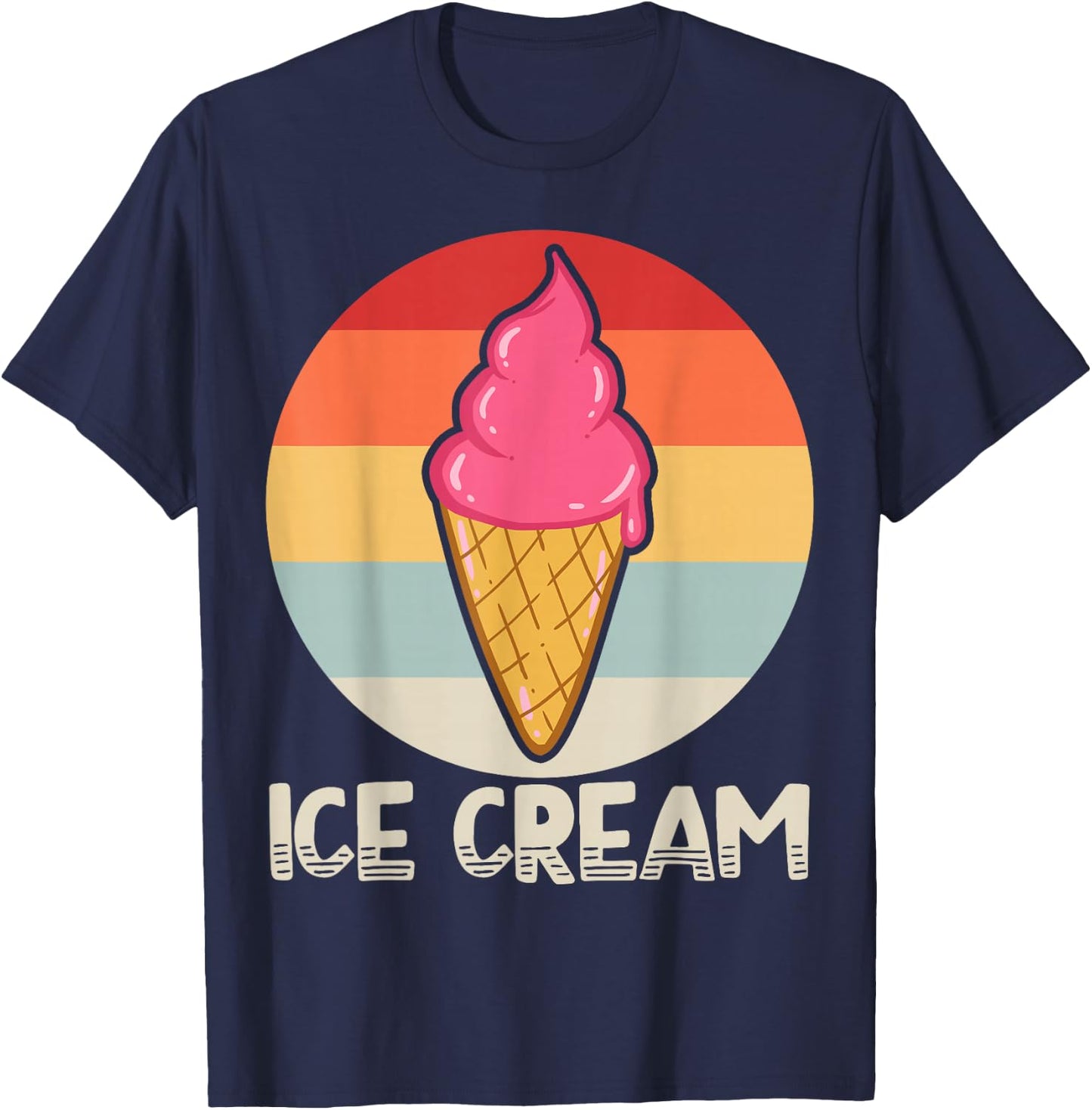 Ice Cream Retro T-Shirt - T-Shirt | Navy