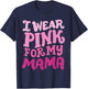 Breast Cancer Awareness Wear Pink For My Mama Groovy Retro T-Shirt - T-Shirt | Navy