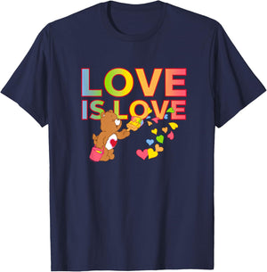 Care Bears Love is Love Hearts Cheer Bear Retro Cartoon T-Shirt - T-Shirt | Navy